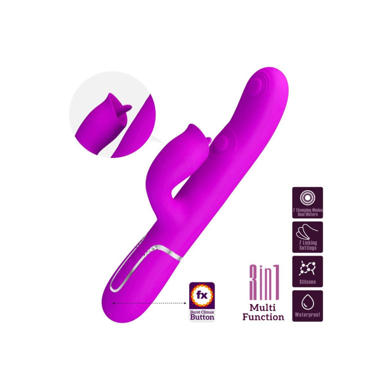 Pretty Love - Vibrador Rabbit Con Licking Fucsia | Vybes.it