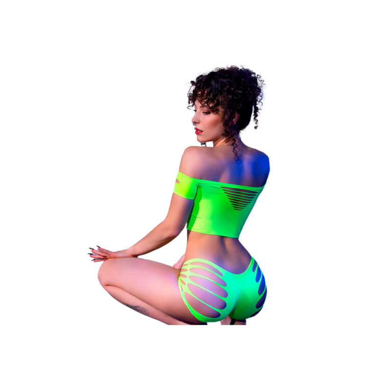 Chilirose - Cr 4433 Top & Shorts Verde S/M | Vybes.it