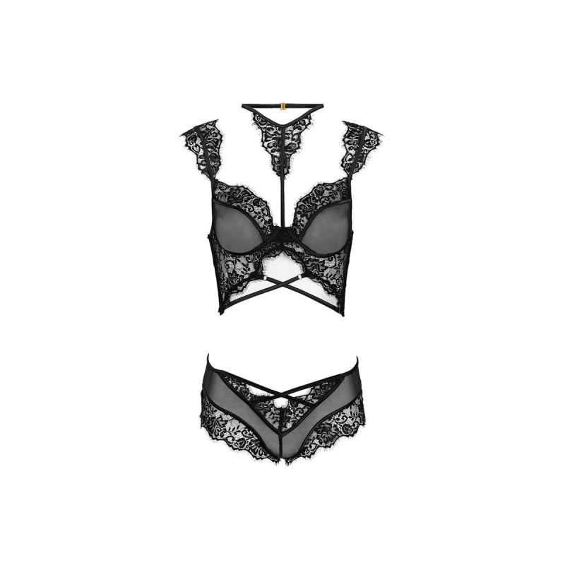 Livco Corsetti Fashion - Palmenom Lc 90614 Sujetador + Panty Negro
