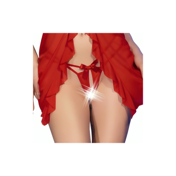 Chilirose - Cr 4696 Babydoll & Tanga Crotchless Rojo L/Xl | Vybes.it