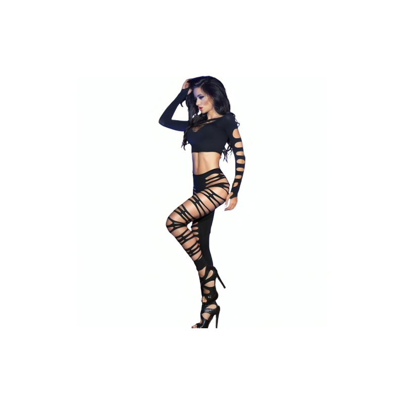 Chilirose - Cr 3654 Top & Leggins Negro S/M | Vybes.it