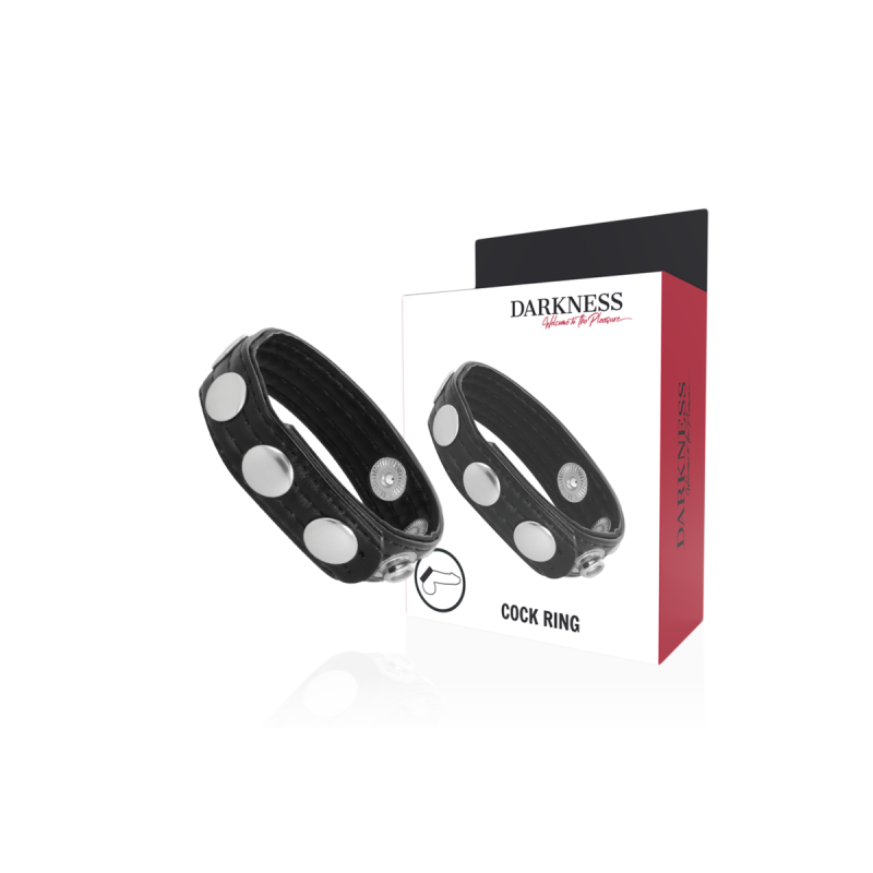 DARKNESS - ANELLO DI EREZIONE IN PELLE - DARKNESS SENSATIONS - Cockri…