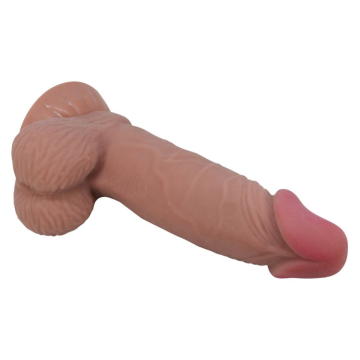 PRETTY LOVE - SLIDING SKIN SERIES DILDO REALÍSTICO CON VENTOSA PIEL DESLIZANTE MORENO 19.4 CM