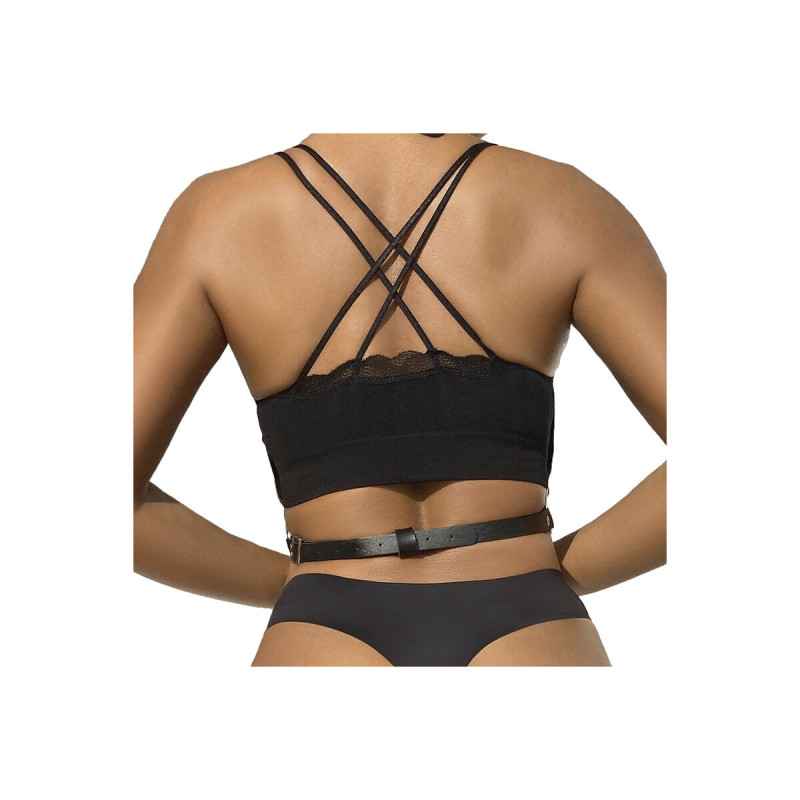 Subblime - Arnés De Pecho Cadenas Cuero Negro Talla Única | Vybes.it