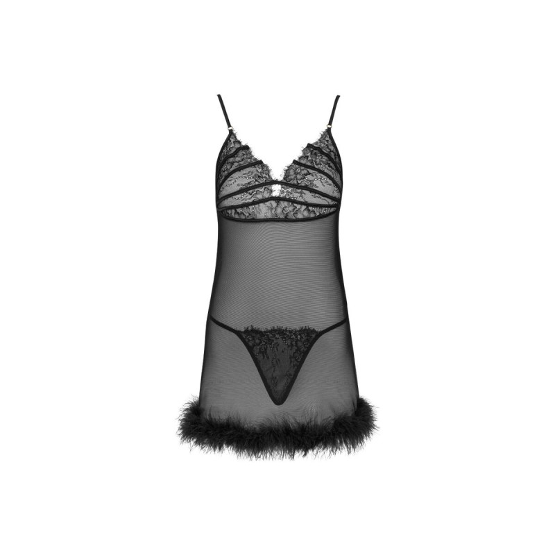 Livco Corsetti Fashion - Zerunam Set Babydoll + Tanga Negro S/M |