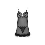 Livco Corsetti Fashion - Zerunam Set Babydoll + Tanga Negro L/Xl |