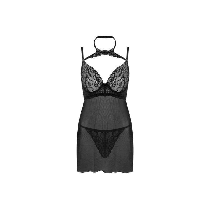 Livco Corsetti Fashion - Binella Set Babydoll + Tanga Negro S/M |