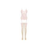 LIVCO CORSETTI FASHION - PERSINNE PEACH SET CORSET + PANTY + MEDIAS S/M