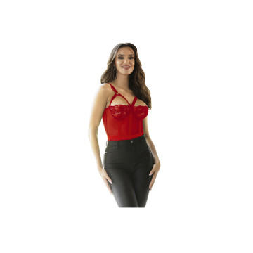 Subblime - Teddy Avec Jarretière Détail Poitrine Rouge S/M |