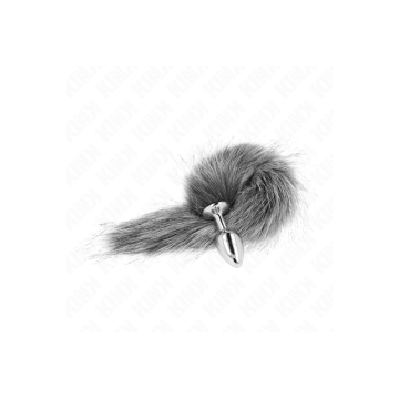 KINK - PLUG ANAL TAILLE S 7 X 3 CM AVEC QUEUE SYNTHÉTIQUE 40 CM GRIS…
