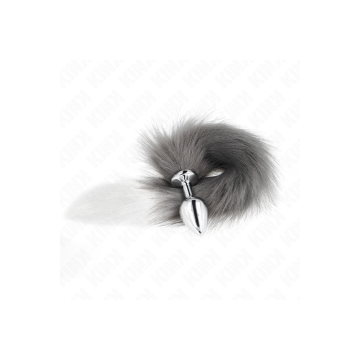 KINK - ANAL PLUG SIZE M 8 X 3.5 CM WITH SYNTHETIC TAIL 40 CM GREY AND…