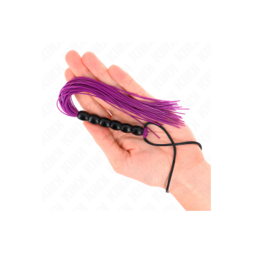 KINK - MINI FRUSTA IN SILICONE CON 6 PERLINE VIOLA 26 CM - KINK IMPAC…