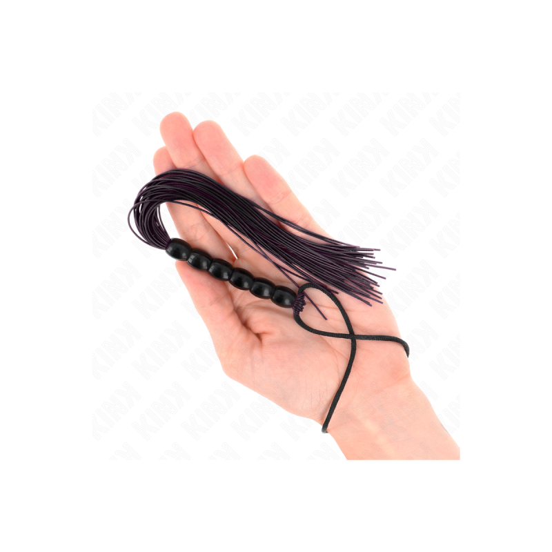 KINK - MINI FRUSTA IN SILICONE CON 6 PERLINE NERE 26 CM - KINK IMPACT…