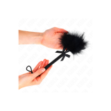 KINK - BACCHETTA IN CORDA DI NYLON CON PIUME TICKLE E FIOCCO NERO 25…