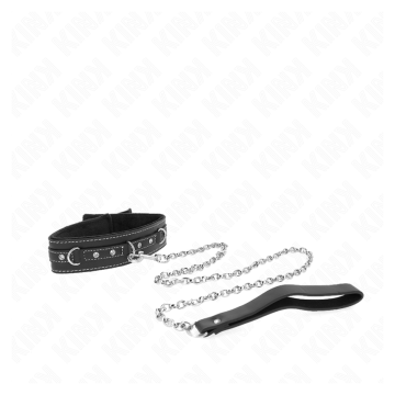 KINK - PVC LEATHER NECKLACE WITH BELT 105 CM RHINESTONE RIVET 41.5 X 4 CM