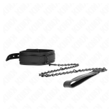 KINK - NEOPRENE BONDAGE COLLAR MODEL 1 WITH BELT 78 CM ADJUSTABLE 37.5 X 49.5 CM