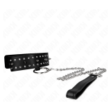 KINK - COLLIER AVEC LAISSE 65 CM AVEC CLOUS ARGENTÉS MODÈLE 1 AJUSTABLE 36-43 CM X 5 CM