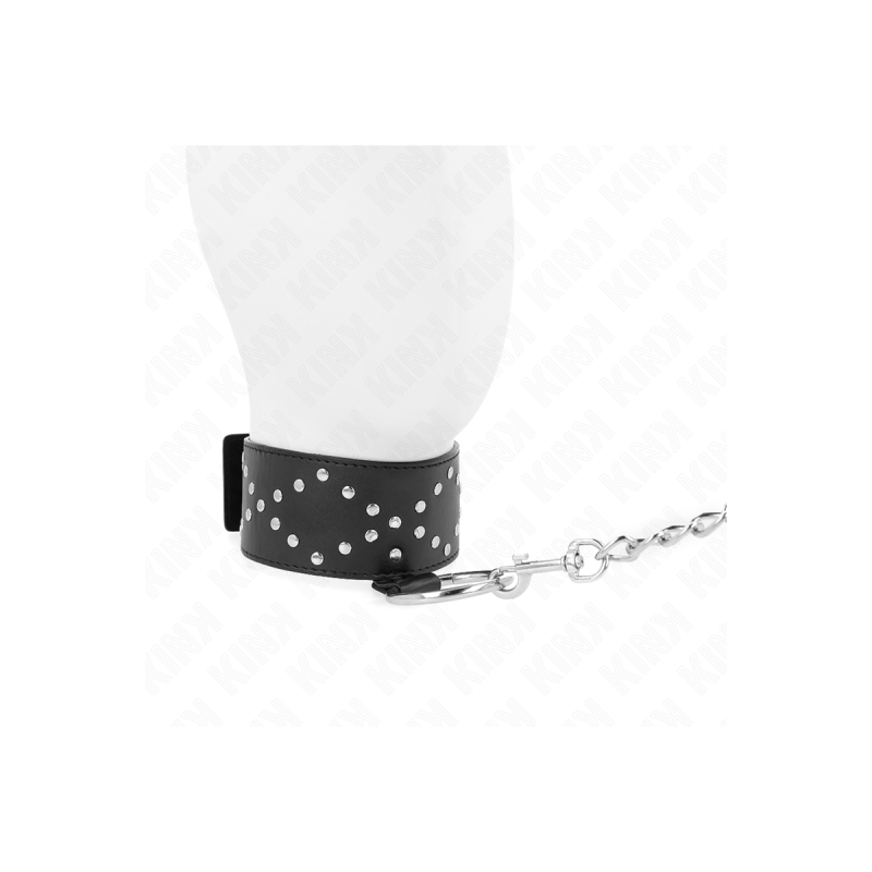KINK - NECKLACE 65 CM WITH LEASH WITH SILVER STUDS MODEL 3 ADJUSTABLE…