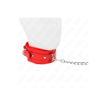 KINK - COLLAR WITH LEASH 65 CM WITH RESTRICTIONS RED 36-42 CM X 5.5 C…