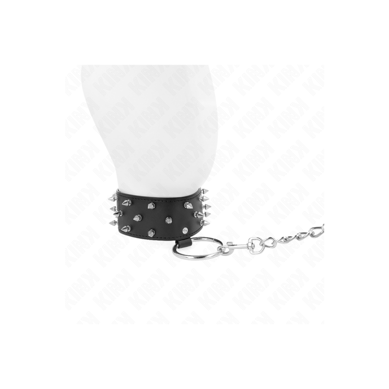Kink - Collar Con Correa 65 Cm Con Tachuelas Plateadas Modelo 5
