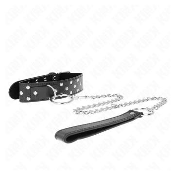 KINK - COLLAR CON CORREA 65 CM REMACHE ANILLA NEGRO AJUSTABLE 36-50 CM X 3.8 CM