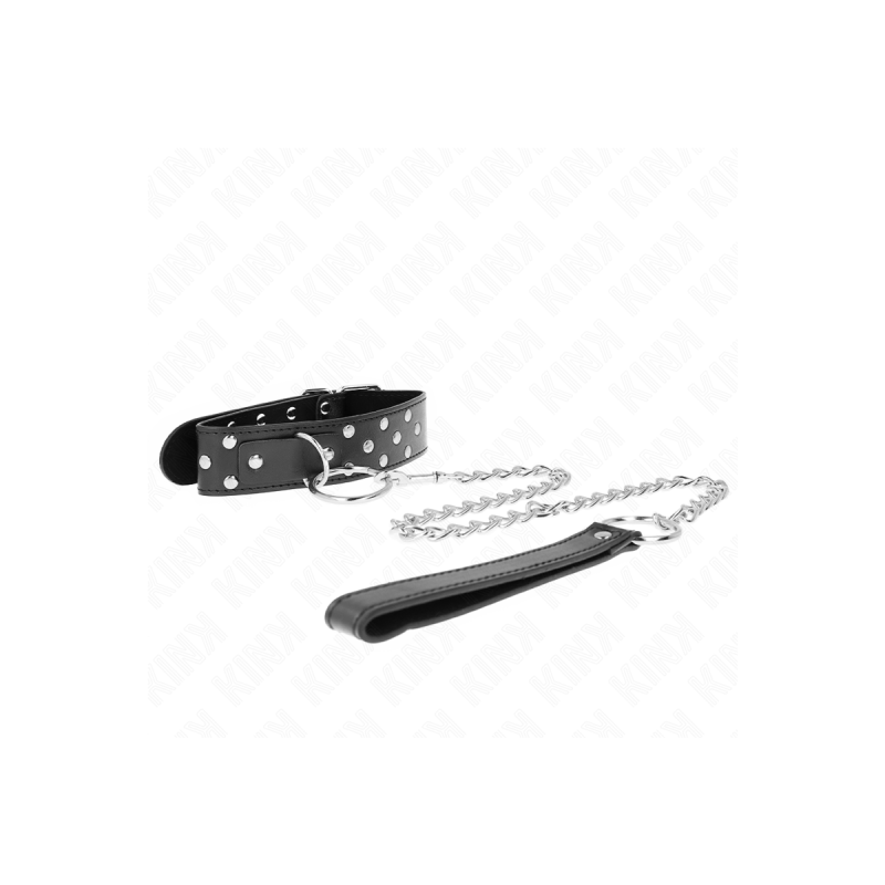 KINK - COLLIER RIVET ANNEAU AVEC CEINTURE 65 CM NOIR AJUSTABLE 36-50…