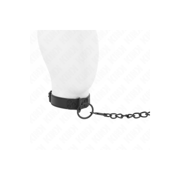 KINK - COLLARE CON GUINZAGLIO SCURO 65 CM REGOLABILE 37-54 CM X 3 CM…