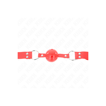KINK - COMPLETE RED HOLLOW HARD BALL GAG 62 x 2 CM - KINK COLLAR & GA…