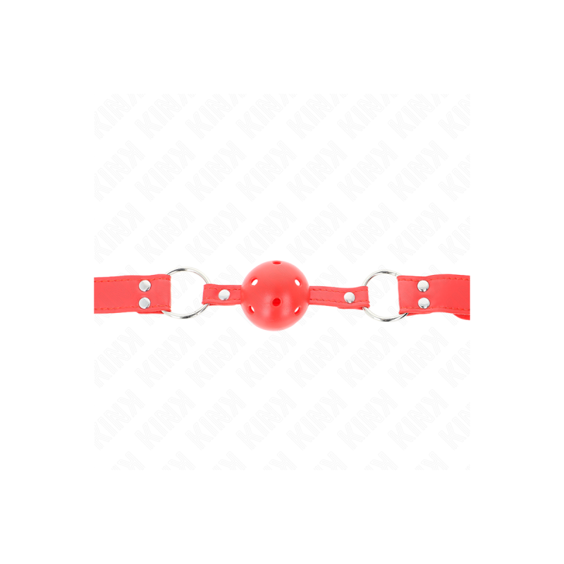KINK - KOMPLETTER ROTER HOHLBALLKNEBEL 62 x 2 CM - KINK COLLAR & GAG…