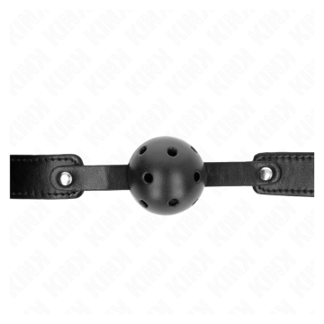 KINK - MORDAZA DE BOLA 4.5 CM TRANSPIRABLE NEGRO 65 x 2.5 CM