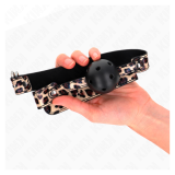 KINK - MORDAZA DE BOLA 4.5 CM TRANSPIRABLE LEOPARDO 65 x 2.5 CM