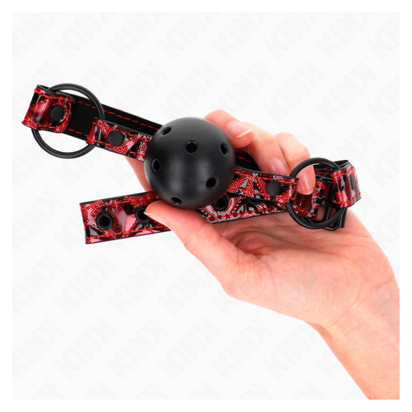 KINK - MORDAZA DE BOLA 4.5 CM CON PATRÓN DE DIAMANTE MODELO 2 64.5 CM AJUSTABLE 42- 60 CM