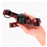 KINK - MORDAZA DE BOLA 4.5 CM CON PATRÓN DE DIAMANTE MODELO 2 64.5 CM AJUSTABLE 42- 60 CM
