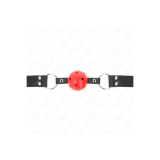 KINK - ATMUNGSAKTIVER BALL 4 CM KNEBEL MIT DOPPELNIET LEDER 62,5 x 2,…