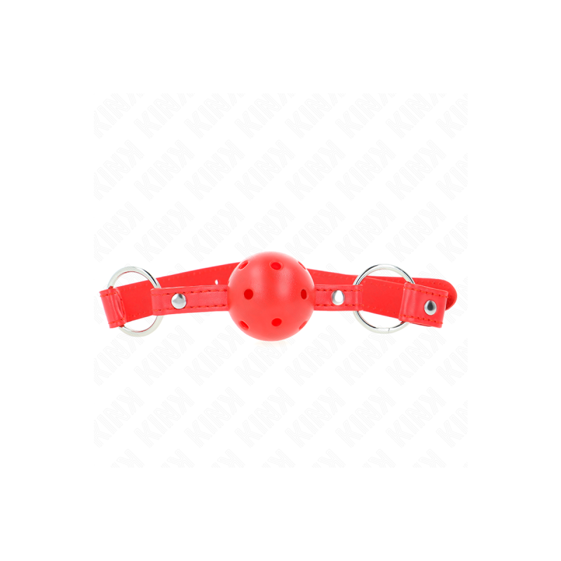 KINK - ATMUNGSAKTIVER BALL 4 CM KNEBEL MIT DOPPELNIET MODELL 1 ROT 62…