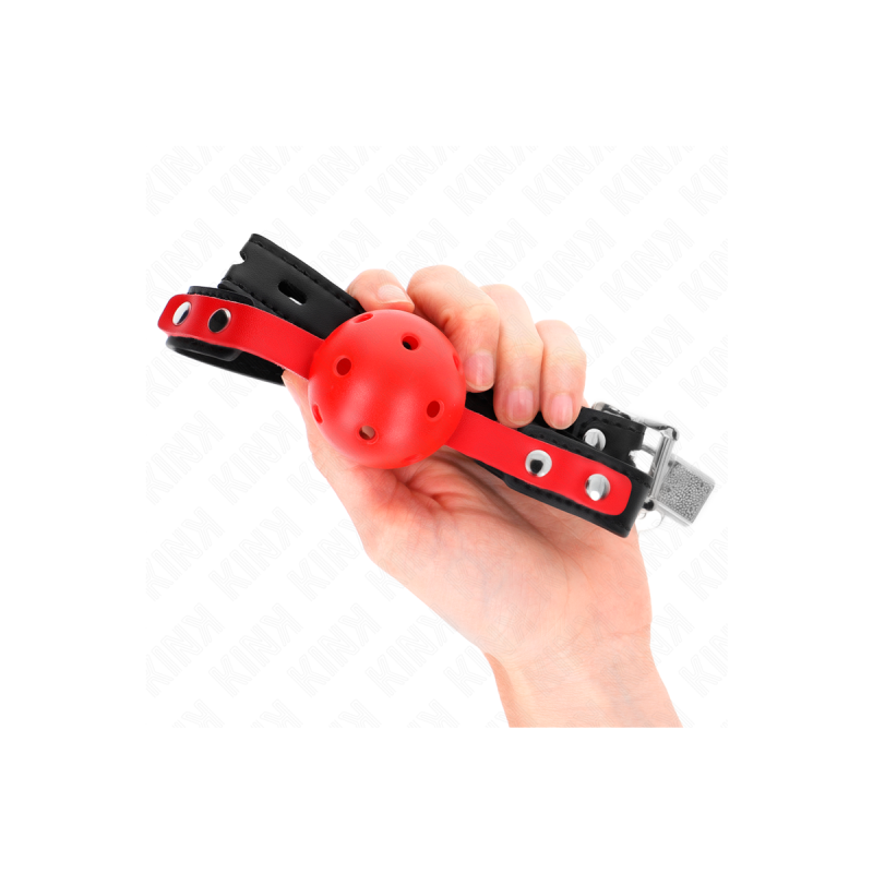 KINK - RED HOLLOW HARD BALL 4 CM GAG BLACK STRAP 60 x 2 CM ADJUSTABLE…