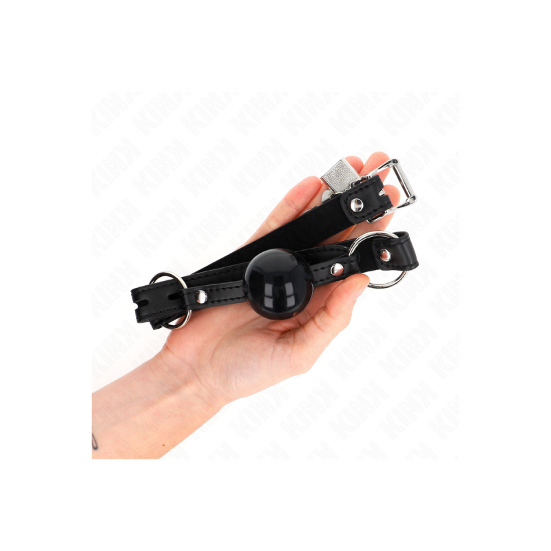 KINK - TPE BALL 4 CM GAG WITH BLACK LOCK 60 x 2 CM - KINK COLLAR & GA…