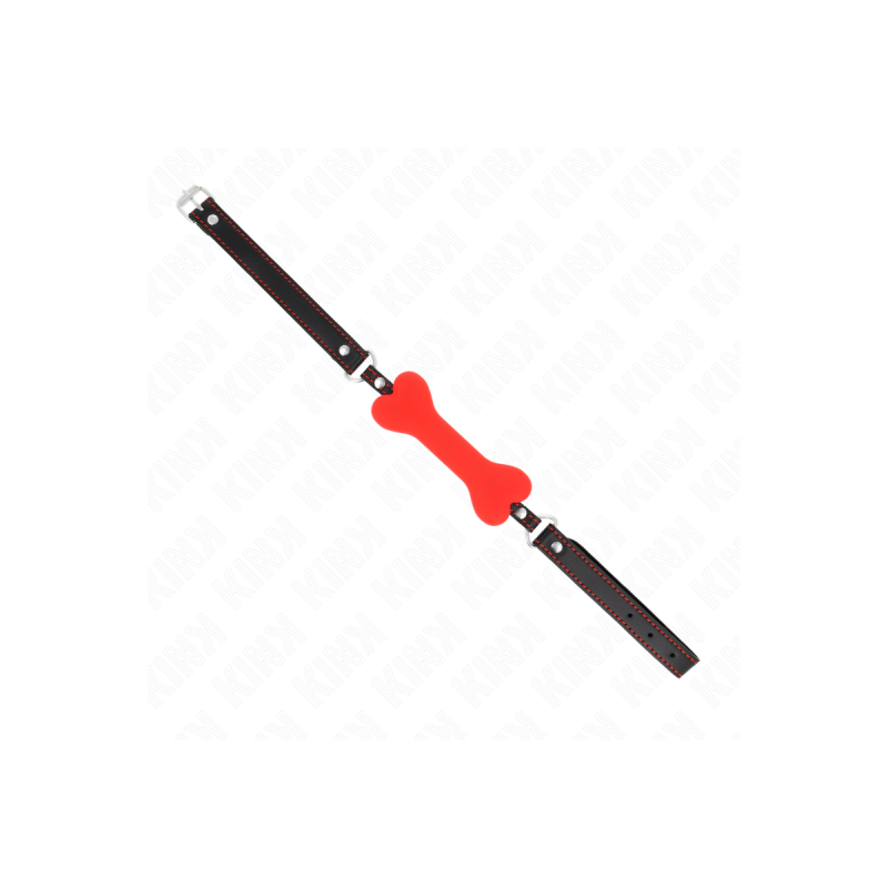 KINK - RED BONE 12 CM GAG 63 x 2 CM - KINK COLLAR & GAG - Gags