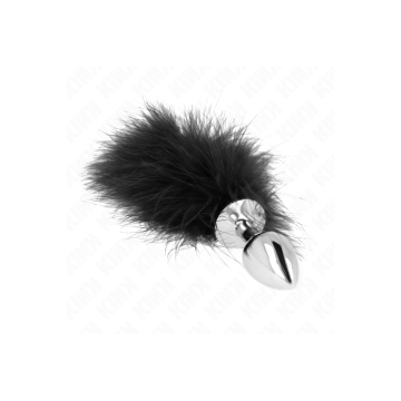 KINK - PLUG ANALE IN ACCIAIO INOSSIDABILE 11 x 7 CM CON PIUMA 11 CM -…