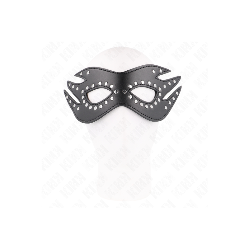 KINK - LEATHERETTE MASK WITH RIVETS MODEL 3 26 x 9.5 CM - KINK MASKED…
