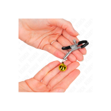 KINK - GOLD SINGLE BELL NIPPLE CLAMP 6 CM - KINK NIPPLE GRIP - Sadoma…