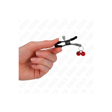 KINK - DOPPELTE GLOCKEN-NIPPELKLAMMERE ROT 6 CM - KINK NIPPLE GRIP -…