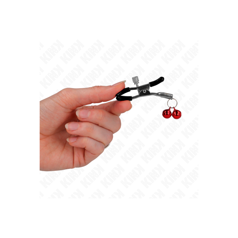 KINK - MORSETTO PER CAPEZZOLI DOPPIA CAMPANA ROSSO 6 CM - KINK NIPPLE…