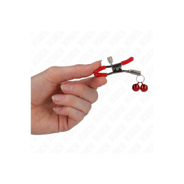 KINK - PINZA PER CAPEZZOLI DOPPIA CAMPANA ROSSA 6 CM - KINK NIPPLE GR…