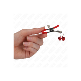 KINK - RED DOUBLE BELL NIPPLE CLAMP RED 6 CM - KINK NIPPLE GRIP - Sad…