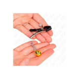KINK - GOLD JINGLE BELL PENDANT NIPPLE CLAMPS 6 CM - KINK NIPPLE GRIP…