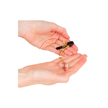 KINK - GLASPERLEN-NIPPELKLAMMERN GOLD 6 CM - KINK NIPPLE GRIP - Sadom…