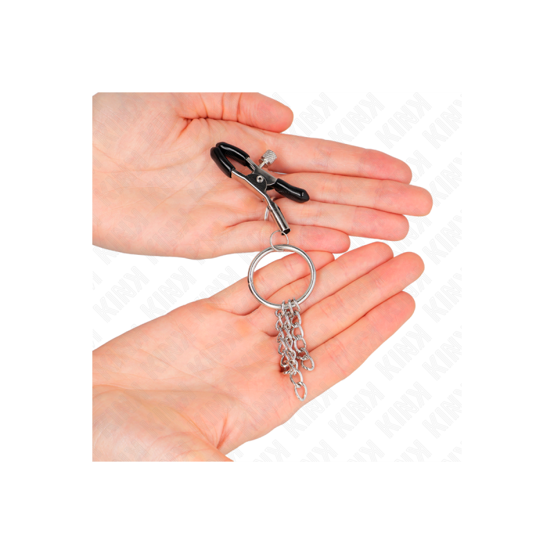 KINK - O RING NIPPLE CLAMP AND LITTLE CHAIN SILVER 6 CM - KINK NIPPLE…