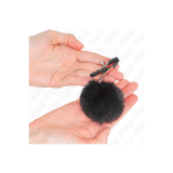 KINK - FAUX FUR BALL NIPPLE CLAMP BLACK 6 CM - KINK NIPPLE GRIP - Sad…