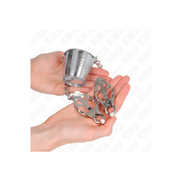 KINK - NIPPELKLEMMEN MIT EIMER SILBER - KINK NIPPLE GRIP - Sadomasoch…